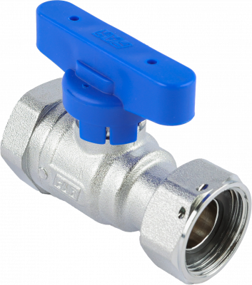 Кран шаровой FAR 3/4", ВР-накидная гайка EPDM, син. бабочка, хром